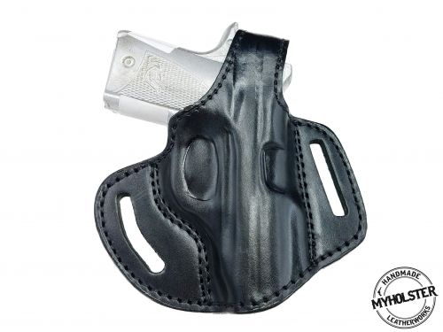 BLACK WALTHER PPK/s OWB Right Hand Thumb Break Leather Belt Holster