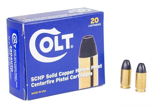 COLT AMMO .380 ACP 80GR. Solid Copper Hollow Point 20