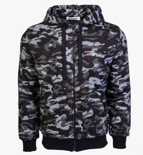 Arsenal Small Black Camo Cotton-Poly Relaxed Fit Zip-Up Hoodie