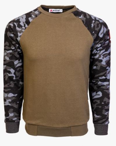 Arsenal Small Khaki / Black Camo Cotton-Poly Standard Fit Pullover Sweater