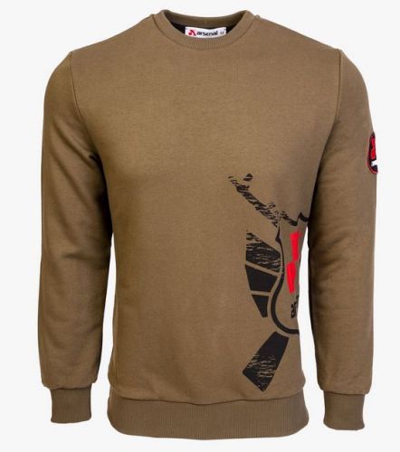 Arsenal Small Khaki Cotton-Poly Standard Fit Alpha Pullover Sweater