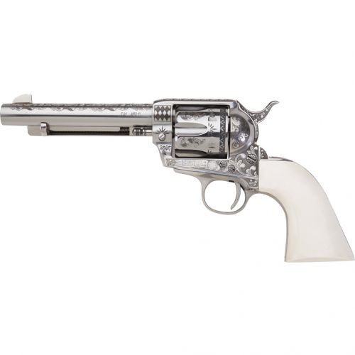 Pietta 1873 The US Grant Revolver .45 LC 4.75 in. Nickel Engraved Ultra Ivor