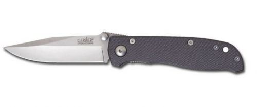 Gerber Folding Knife w/Plain Edge Clip Point Blade