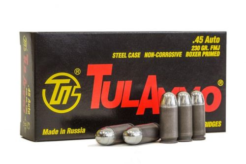 TulAmmo .45 ACP, 230 Grain, Full Metal Jacket, 50/box