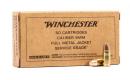 Winchester Full Metal Jacket Flat Nose 9mm Ammo 115 gr 50 Round Box
