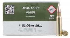 Magtech Tactical/Training Full Metal Jacket 7.62x51 Ammo 147 gr 50 Round Box