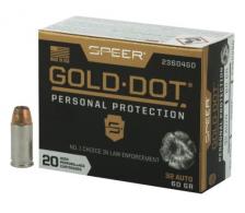 Main product image for Speer Ammo Gold Dot Personal Protection 32(ACP) 60 GR Hollow Point 20 Bx/ 10 Cs