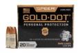 Speer Ammo 23614GD Gold Dot Personal Protection 9mm 115 GR Hollow Point 20 Bx/ 10 Cs - 204