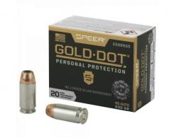 Speer Ammo Gold Dot Personal Protection .45 ACP 230 GR Hollow Point 20 Bx/ 10 Cs