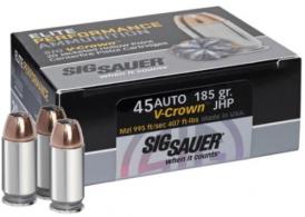 Sig Sauer Elite V-Crown Jacketed Hollow Point 45 ACP Ammo 50 Round Box