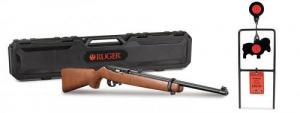 Ruger 10/22 Carbine Package 22LR 18.5" Blue, Wood Stock, 10+1, w/Target & Case - 31128