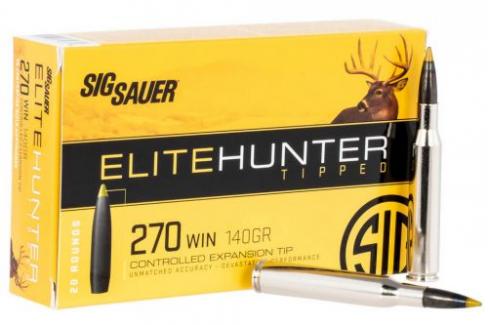 Main product image for Sig Sauer Elite Hunter Tipped 270 Win 140 gr Controlled Expansion Tip 20 Bx/ 10 Cs