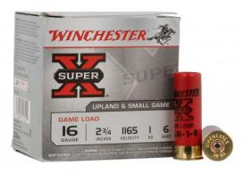 Winchester Ammo Super X Game Load 16 Gauge 2.75 1 oz 6 Shot 25 Bx/ 10 Cs