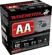 Winchester Ammo AA Light Target Load 12 Gauge 2.75 1 1/8 oz 9 Shot 25 Bx/ 10 Cs