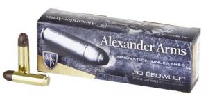 Alexander Arms Rifle Ammo 50 Beowulf 350 gr Round Shoulder 20 Bx/ 10 Cs
