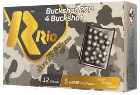 Rio Ammunition Royal Buck 12 Gauge 2.75" 27 Pellets 4, Buck Shot 5 Bx/ 50 Cs - RB1227