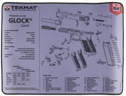 TekMat TEKR20G4GY Ultra Premium Cleaning Mat For Glock Gen4 Parts Diagram 15" x 20" Gray - TEKR20GLOCKG4GY