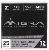 Migra Ammunitions M12S136P Combinational Weekender 12 Gauge 3" 1 1/4 oz 1,3 Shot/25 Per Box/6 Cs