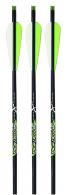 Carbon Express Piledriver Crossbolt Black/Green Carbon Fiber Composite 20" 3 Pack Includes Inserted Moon nocks, and 3 Red - 52148