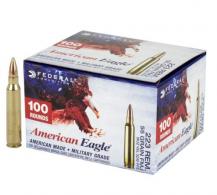 Federal American Eagle Full Metal Jacket Boat Tail 5.56x45mm NATO Ammo 100 Round Box - XM193BLX