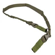 NCStar VISM Sling 1.25" 55"-72" Adjustable Bungee Green Nylon Strap w/Elastic Shock-Cord 2or1 Point Sling - AARS21PG