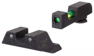 Trijicon DI Night Sight Set fits For Glock 42, 43, 43X, 48 Tritium/Fiber Optic Green Front, Green Rear Black Frame
