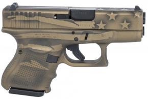 Glock G26 Gen4 Subcompact 9mm 3.43" 10+1 Black/Coyote Battle Worn Flag Cerakote Black/Coyote - UG2650204BBBWFLAG