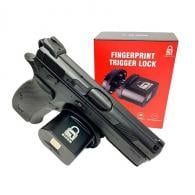 Bison  Fingerprint Trigger Lock Open With Finger Scan Black Aluminum Firearm Fit- Handgun/Rifle/Shotgun