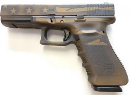 Glock G17 Gen3 Black/Coyote Battle Worn Flag 9mm Pistol - PI1750204BBBWFLAG