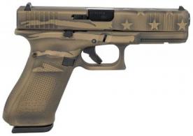 Glock G22 Gen5 Black/Coyote Battle Worn Flag 40 S&W Pistol - PA225S204BBBWFLAG