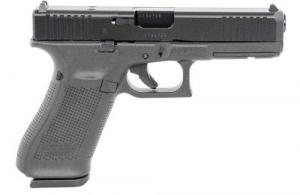 Glock G17 Gen5 MOS 9mm Luger 4.49 17+1 Black Polymer Frame Black nDLC Steel with Front Serrations & MOS Cuts Slide