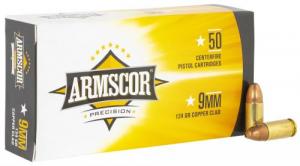 Armscor Pistol Ammo 9mm 124 gr Full Metal Jacket (FMJ) 50 Bx/ 20 Cs