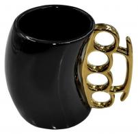 Caliber Gourmet Caliber Gourmet Brass Knuckle Mug Black & Gold Ceramic Brass Knuckles