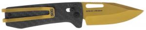 S.O.G Ultra XR 2.80" Folding Clip Point Plain Gold Titanium Nitride Cryo S35VN Blade/Textured Black Carbon Fiber Ha - SOG-12-63-02