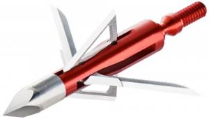 Bloodsport Nitefall Rear-Deploying Hybrid Mechanical Chisel Tip Stainless Steel Blades Red 100 gr 3 Broadheads - BLS-10816