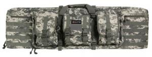 G*Outdoors Double Rifle Case A-TACS AU 600D Polyester with 2 Padded Pistol Sleeves, MOLLE Webbing & Lockable Zippe