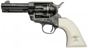 Pietta Great Western II Liberty 9mm Luger 6 Shot 3.50" Blued Engraved Octagon Barrel, Blued Engraved Cylinder