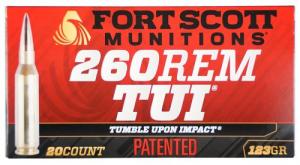 Fort Scott Munitions 260123SCV2 Tumble Upon Impact (TUI) 260 Rem 123 gr Solid Copper Spun 20 Per Box/ 25 Case