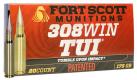 Fort Scott Munitions 308 175gr SCV2 Tumble Upon Impact (TUI) Rifle 308 Win 175 gr Solid Copper Spun 20 Per Box/ 10 Case