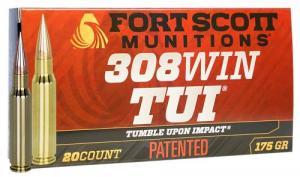 Fort Scott Munitions 308 175gr SCV2 Tumble Upon Impact (TUI) Rifle 308 Win 175 gr Solid Copper Spun 20 Per Box/ 10 Case - 1111