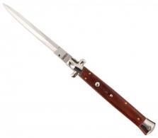 Steel River Knives Spartan 6" Italian Dagger Polished Blade 7" Red Wood Handle Side Open - 1195