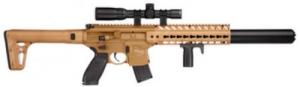 Sig Sauer Airguns MCX Scope Air Rifle Semi-Automatic .22 Pellet Blk/FDE - MCXSCP2288G30FD
