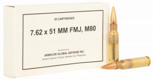 Armscor 50319 Rifle M80 7.62x51mm NATO 147 gr Full Metal Jacket (FMJ) 20 Per Box/ 10 Cs - 984