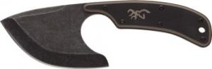 Browning Cutoff 2.50" Fixed Skinner Plain Black Black Oxide Stonewashed 9Cr14MoV SS Blade, Black/Tan G10 Handle - 173