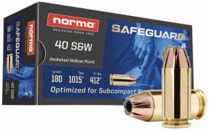 Norma Ammunition Safeguard 40 S&W 180 gr Jacketed Hollow Point 50 Per Box/ 20 Case