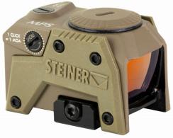 Steiner 8700MPSFDE Micro Pistol Sight Flat Dark Earth 1x20mm x 16mm 3.3 MOA Red Dot Reticle, Features 13 Hour Auto Shutoff - 72