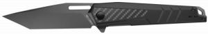 Real Avid AVRAV6 RAV-6 3.40" Folding Tanto Plain Titanium SS Blade, Black Textured Aluminum/Carbon Fiber Handle, Clamsh - 633