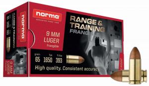 Norma Ammunition Range & Training 9mm 65 gr Frangible 50 Per Box/ 20 Case