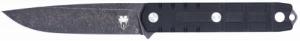 CobraTec Knives CTOWBLKDNS Outdoor Warrior 4.50" Fixed Drop Point Plain Stonewashed D2 Steel Blade, 4.75" Black Textured - 1001