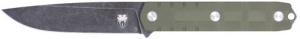 CobraTec Knives Outdoor Warrior 4.50" Fixed Drop Point Plain Stonewashed D2 Steel Blade, 4.75" OD Green Textured G10 - 1001